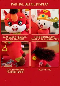 Detail view of 2026 Year of the Horse plush mascot with cute facial features