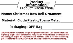 Specifications for Christmas bowknot bell hanging ornament made of metal and fabric