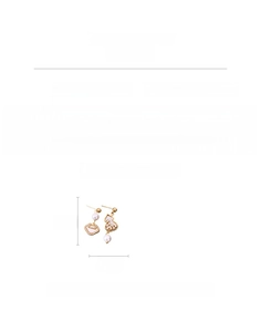 Detail view of asymmetric gourd earrings showing 5.2g weight and 3.5cm length dimensions