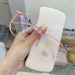 Lunettes oversize roses transparentes anti-lumière bleue avec protection UV400 et cadre TR