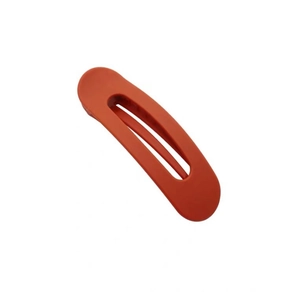 Orange matte large duckbill hair clip with minimalist plastic finish on a white background