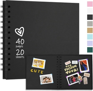Detail of DIY scrapbook with double-wire binding and 8 colorful inner page options