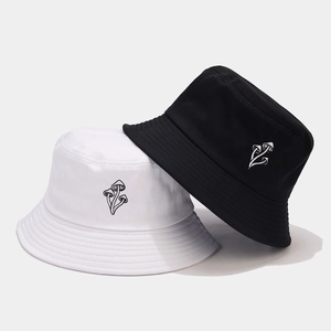 Chapeau De Pêcheur Brodé De Champignons Coton Protection Solaire Été Extérieur Pêche Randonnée Rétro Décontracté