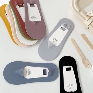 Seamless ice silk invisible liner socks in various Morandi colors with nonslip cotton soles