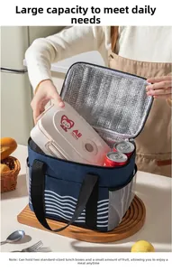 Macro shot of thermal insulated lunch bag with thick aluminum foil lining and spacious interior