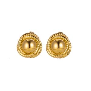 Orecchini a coda di balena in acciaio inossidabile oro 14K con finitura lucida