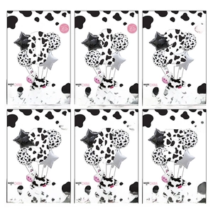 Cow Pattern Number Balloon Cow Shape Star Round Balloons Aluminum Foil Mylar Farm Animal Theme Birthday Party Decor Kids