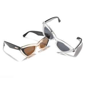 Cat eye sunglasses in tortoiseshell and clear two-tone colors with UV400 protection