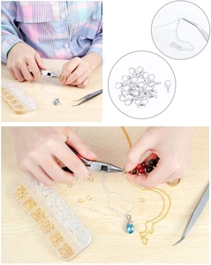 1000pc DIY jewelry making kit with lobster clasps and jump rings in a storage box