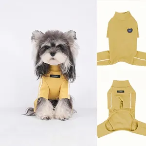 Dog Jumpsuit Pajamas Dralon Soft Warm High Neck Four-Legged Clothing For Small Medium Dogs Autumn Winter