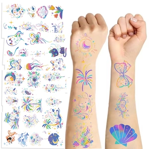 Cartoon Temporary Tattoo Stickers Waterproof Colorful Glow Body Art For Kids Party Novelty