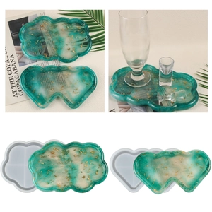 Silicone Mold For DIY Resin Tray Heart Cloud Wave Shape Flexible Epoxy Casting Tool For Jewelry Storage Coaster Home Decor