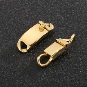 Polished gold titanium steel curved bar connector buckle for minimalist jewelry making