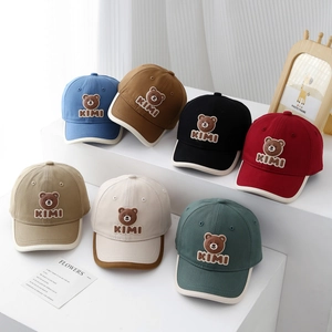 Casquette de baseball enfant avec patch ours et broderie KIMI en 7 couleurs