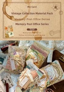 Macro shot of 100pcs vintage Memory Post Office series paper for scrapbooking DIY