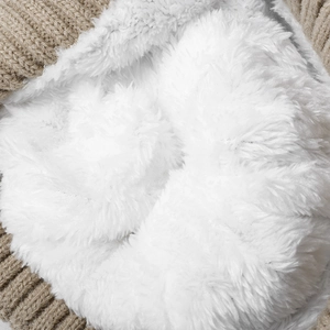 Bonnet d'hiver pour femme en maille épaisse avec doublure polaire blanche et chaude