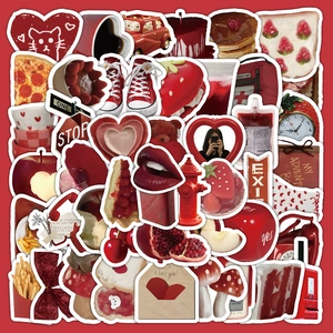 Waterproof Graffiti Stickers Red Theme Decorative Decals For Laptop Suitcase Phone Scrapbooking Vintage Cute Aesthetic