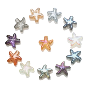 Colorful glass starfish beads in various glossy finishes for DIY jewelry making