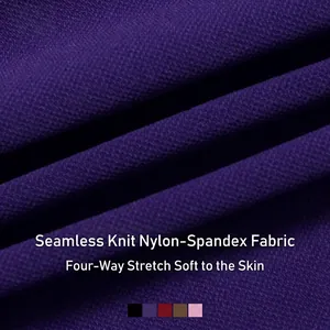 Seamless purple yoga set in high-stretch knit fabric with soft skin-friendly texture