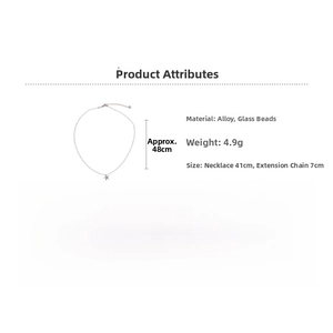Detailed specs of starfish pendant necklace with 41cm alloy chain and 7cm extender