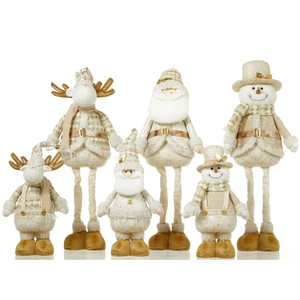Nordic Christmas dolls set featuring Santa, Snowman and Reindeer with telescopic legs
