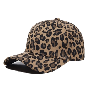 Fashionable leopard print baseball cap with breathable sun protection for outdoor activities