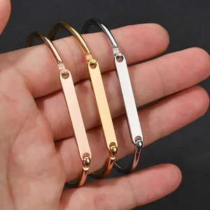 Polished stainless steel open bangles in gold, rose gold and silver finishes