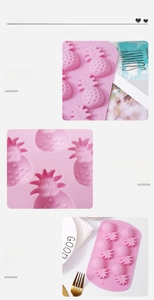 Detailed macro view of pineapple shaped silicone mold with flexible texture for easy release