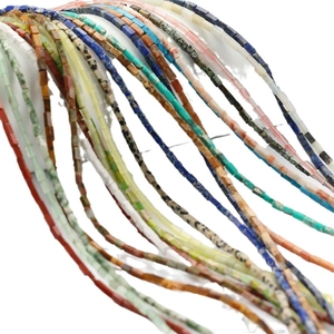 Faceted natural agate stone rectangle loose beads in multiple colors for DIY jewelry making