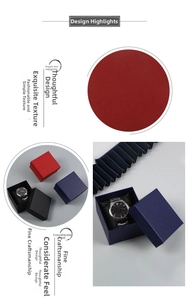 Detail of high-quality cross-grain texture and recessed notch design on square watch box