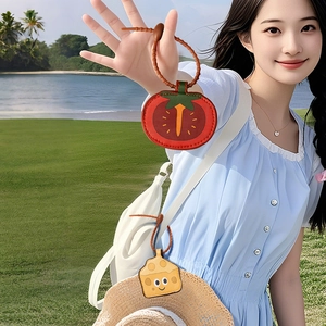 Portable leather magnetic hat clips in tomato and cheese shapes for travel bags