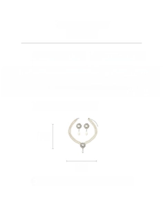 Detailed size and weight specs for double-layer pearl necklace and crystal earrings set