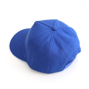 Deep blue kids baseball cap with dinosaur embroidery and adjustable back closure