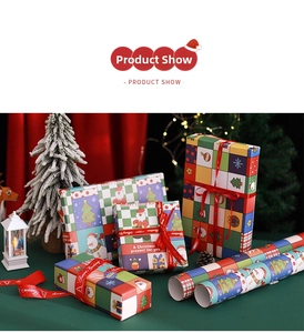Vintage Christmas wrapping paper set featuring Santa Claus and snowman patterns