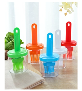 Silicone oil brush with bottle set for kitchen cooking baking BBQ, heat-resistant pastry brush