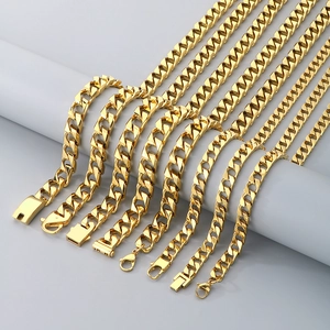 Cuban Link Chain Necklace Stainless Steel Flat Streetwear Punk Style Jewelry For Men High Polished Metal Cool Fashion Gift