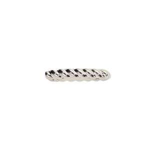 Elegant silver twisted metal hair clip for women featuring a minimalist braided texture