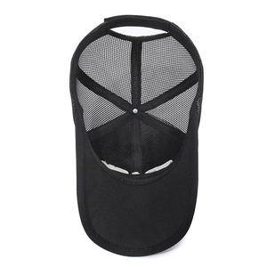 Casquette de baseball en maille noire pour homme respirante avec ouverture pour queue de cheval