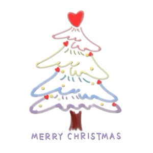 Stickers de fenêtre sapin de Noël dessinés à la main avec cœurs pour décor festif