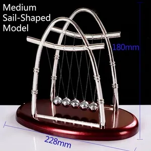 Detail showing Newton's cradle height 180mm and length 228mm in medium sail design