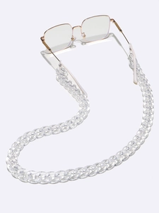 Transparent Blue Acrylic Glasses Chain Anti-slip Eyewear Strap Chunky Cuban Link Retro Fashion Holder