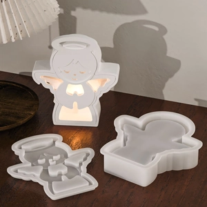 Kit de moules en silicone pour veilleuse ange de Noël en résine époxy et plâtre DIY