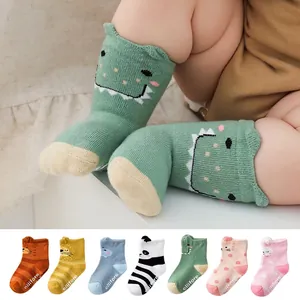 Baby Socks Combed Cotton Non Slip 3D Cartoon Animal Ears Toddler Floor Socks Breathable Soft