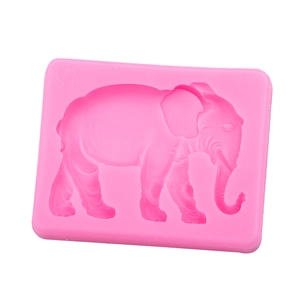 Pink elephant silicone mold for DIY baking, soap, and clay crafts with food grade symbol