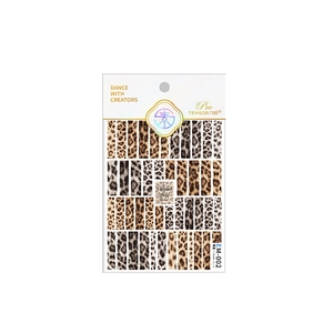 Autocollants à ongles léopard adhésifs avec effet doré métallique EM-002