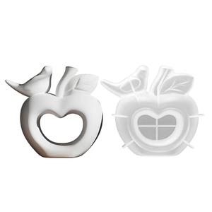 DIY silicone mold for apple-shaped bird ornament with hollow heart for home decor