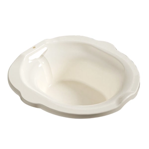 Bassin de siège de toilette blanc crème, design ergonomique pour soins féminins post-partum