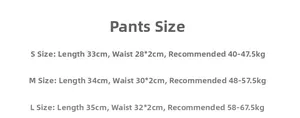 Detailed size chart for women's seamless yoga shorts including length and waist measurements