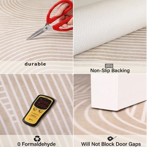 Durable PVC door mat with wave patterns, anti-slip backing, and ultra-thin design