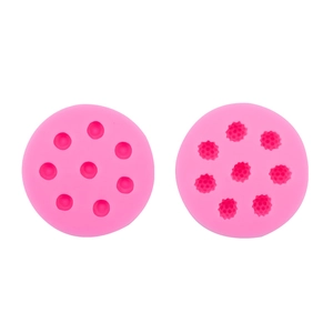 Pink silicone fruit mold set for strawberry and orange DIY fondant cake decorations